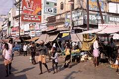 Big Bazaar Street, a busy shopping street near the market in Tiruchirappalli.