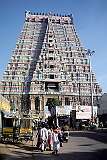 The southern “gopuram” or tower at the main entrance of the Sri Rangathaswamy Temple in Srirangam, just north north of Tiruchirappalli; The gopuram was completed only in 1986.