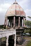 The sanctum on a carved chariot, drawn by elephants, at the Valluvar Kottam Memorial dedicated to the poet Thiruvalluvar. It was inaugurated in April 1976.