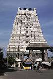 The “gopuram” or entrance tower of the Ekambareswarar Temple, dedicated to Lord Shiva in Kanchipuram.