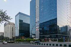 Along Durgam Cheruvu Road in HITEC City (Hyderabad Information Technology and Engineering Consultancy City) Hyderabad's financial business district and tech industry hub.