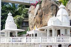 The Birla Mandir, built by the Birla Foundation with white marble from Rajasthan. Construction took ten years; it was opened in 1976 by Swami Ranganathananda of Ramakrishna Mission