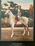 A photograph (1936) of Mukarram Jah Bahadur, Asaf Jah VIII (1933-2023), the 8th Nizam of Hyderabad, at age three, on horseback.