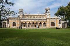View to the Khilwat Mubarak, the heart of Chowmahalla Palace with its Durbar Hall of the Chowmahalla Palace, or Chowmahallat.