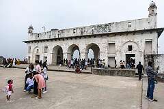 The Baradari (Darbar Hall) at the top of the citadel of Golconda Fort.