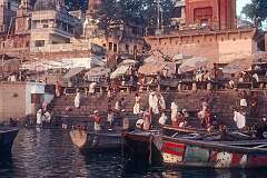 Dashashwamedh Ghat, a main ghat on the banks of the Ganges river, Varanasi, the cultural and religious centre in northern India.