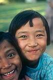 Two young girls, Indian and  Bhutanese, at Jangsa Gompa in Kalimpong.
