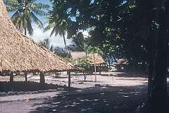 The maneaba (meeting house) and houses in Tanimaiaki,village