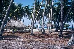 The village of Tabontebike in the south of Abaiang atoll.