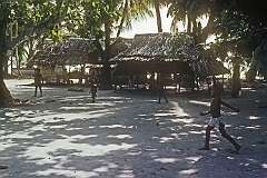 Village scene in Tuarabu, in the southeast of Abaiang atoll.
