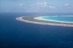 View to the south of Abaiang atoll, just north of Tarawa.