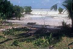 View of the coast on Butaritari atoll, near the village of the same name.