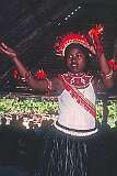 Traditional Gilbertese dancing in the Maneaba “Te Aake” in Ukiangang.