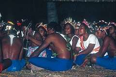 Traditional singing in the Maneaba “Te Nanoraoi” in Kuma village, in the north of Butaritari atoll.
