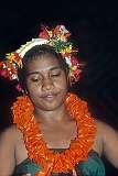 A girl during traditional Gilbertese dancing in Honiara, Solomon Islands.