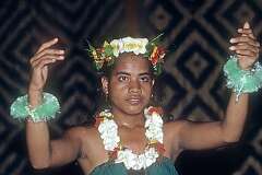 A traditional Gilbertese dance in the Mendana Hotel of Honiara.