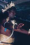 Traditional dancer of the group Takaria Mautaake in Betio