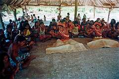 Taditional Gilbertese “sit-down” dancing in Ukiangang, Butaritari atoll.