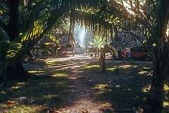 A village scene on Makin island.
