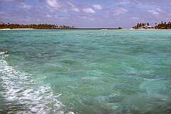 View to Buariki, in Tabiteuea South, from the dinghy of the supply ship.