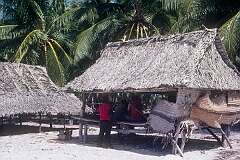 A traditional house (buia) in the village of Tewai, in Tabiteuea South.