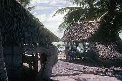 In the village of Tewai, looking towards the lagoon of Tabiteuea South.