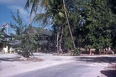 The Bank of Kiribati and the post office in Bairiki,  South Tarawa.