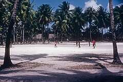 Playing football near the Police School in Betio.