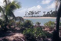 View from the islet of Buota to Abatao, North Tarawa.