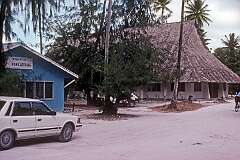 The Ministry of Home Affairs and the Maneaba ni Maungatabu (Community Hall of the Sacred Mountain), the House of Assembly of the Government of Kiribati, Bairiki.