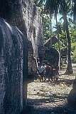 Children at the bunker of Admiral Keiji Shibasaki.