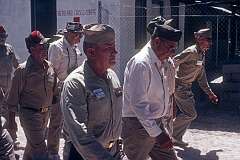 American veterans marching at the anniversary ceremony of the Battle of Tarawa that was fought on 20–23 November 1943 between the United States and Japan.