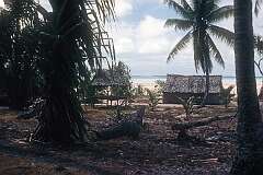View to the lagoon on Abatao, looking towards Tabiteuea islet of North Tarawa.
