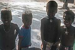Children in the village of Taborio, just north of Abaokoro in the north of North Tarawa.
