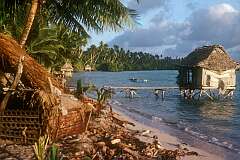 A toilet built above the lagoon in Buariki, the northernmost village of North Tarawa.