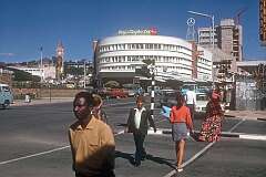 The corner of Independence Avenue (formerly Kaiserstrasse) and John Meinert Street in the centre of Windhoek.