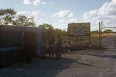 The border with Ovamboland (Owamboland), a prohibited area, close to the Angolan border during the South African Border War (Namibian War of Independence, 1966-1990.