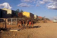 Damara (ǂNūkhoen) children in front of their house in Khorixas.