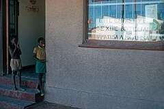The bottle store in Khorixas, with Nama/Damara script.