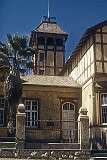 The Woermannhaus, built in 1906, with a prominent tower (Damara tower), now a public library.