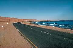 The road between Swakopmund and Walvis Bay.