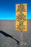 Forbidden entry sign in Herero, Kwanyama (an Ovambo dialect) and Nama in the desert near Walvis Bay.