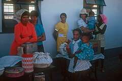 Baster women selling food at the church in Rietoog.