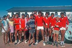 A group of  Baster people in Rietoog, 112 kilometres southwest of Rehoboth and 130 kilometres north of Maltahöhe.