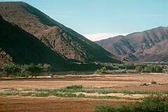 View to the Orange River at Vioolsdrif, in Namaqualand, South Africa, on the border with Namibia.