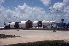 Cape Canaveral, Florida, USA - Saturn V, the three-stage liquid-fuelled super heavy-lift launch vehicle that was developed to support the Apollo program for human exploration of the Moon.