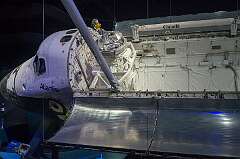 Cape Canaveral, Florida, USA - View of the cabin and loading bay of Space Shuttle Atlantis, the fourth operational and the second-to-last Space Shuttle built, making 33 flights between 1985 and 2011.
