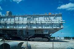 Cape Canaveral, Florida, USA - The crawler-transporters, a pair of tracked vehicles used to transport spacecraft from NASA's Vehicle Assembly Building to Launch Complex 39. Originally used to transport Saturn IB and Saturn V rockets during the Apollo, Skylab and Apollo–Soyuz programs, they were later used to transport Space Shuttles, from 1981 to 2011.