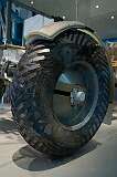 Cape Canaveral, Florida, USA - One of the wheels of a Lunar Roving Vehicle (LRV), a battery-powered four-wheeled rover used on the Moon in the last three missions of the American Apollo program (15, 16, and 17) during 1971 and 1972.