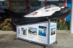 Cape Canaveral, Florida, USA - Information about the Dream Chaser, a reusable lifting-body space plane, to resupply the International Space Station. Launched vertically on an Atlas V, Ariane 5 or Falcon Heavy rocket, it can land horizontally autonomously on conventional runways.